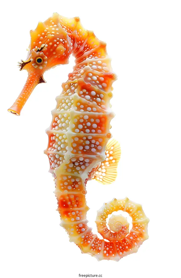 A Colorful Seahorse on a White Background
