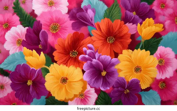 Vibrant Floral Arrangement Illustration