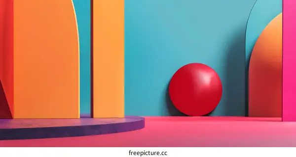 Abstract Colorful Geometric Shapes 3D Background