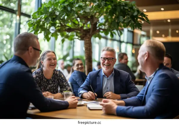 Group of business people having a meeting in a modern office space