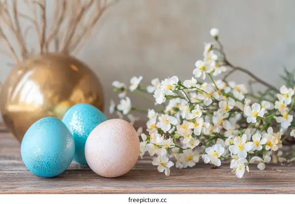 Easter Eggs Decorated with Flowers