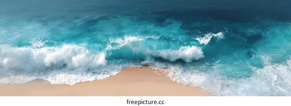 Stunning Turquoise Waves Crashing on the Shore