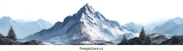 Snowy Mountain Landscape Illustration