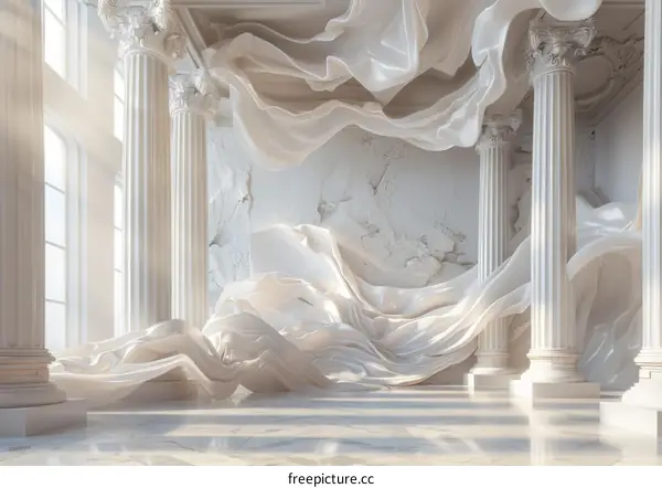 Elegant White Classical Architecture Interior Design