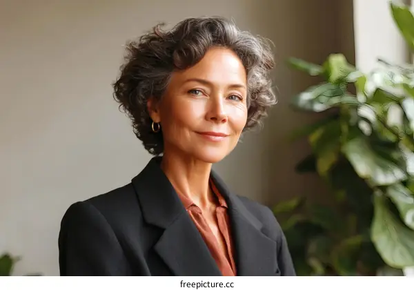 Confident Mature Woman in Business Attire