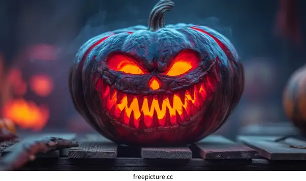 Glowing Pumpkin Head for Halloween