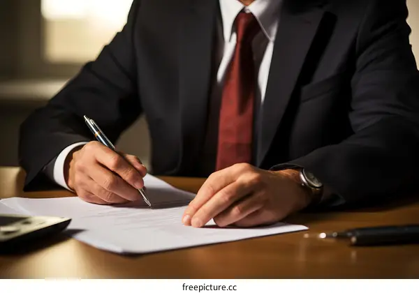 Businessman signing contract