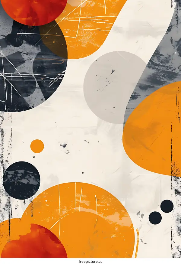 Abstract Orange Yellow Red and Black Circles