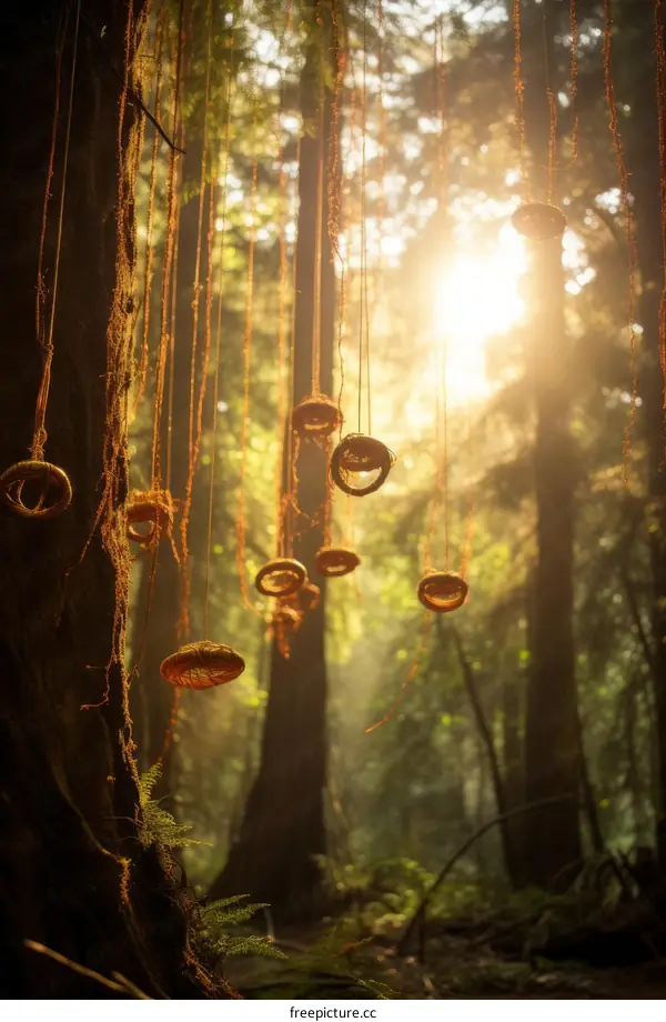 Sunlight Streams Through Enchanted Forest