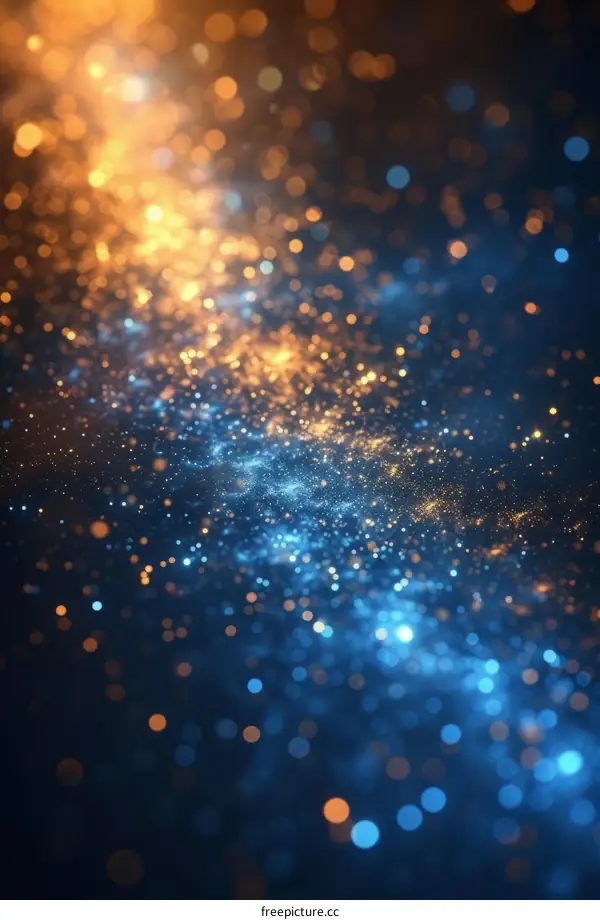 Blue and gold glowing lights