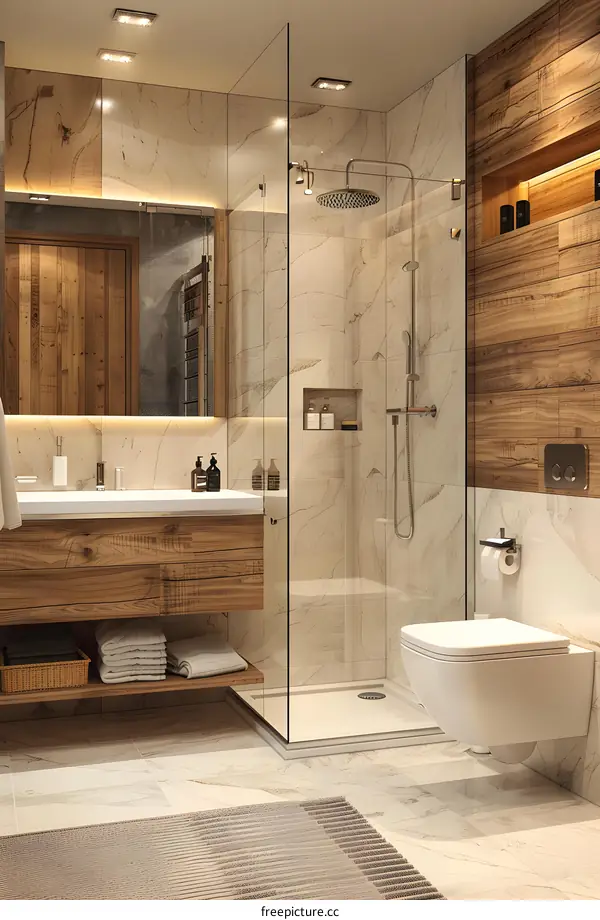 Modern and minimalist bathroom