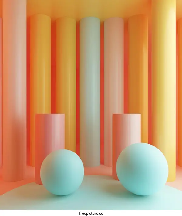 pastel color 3d rendering background with podium and sphere