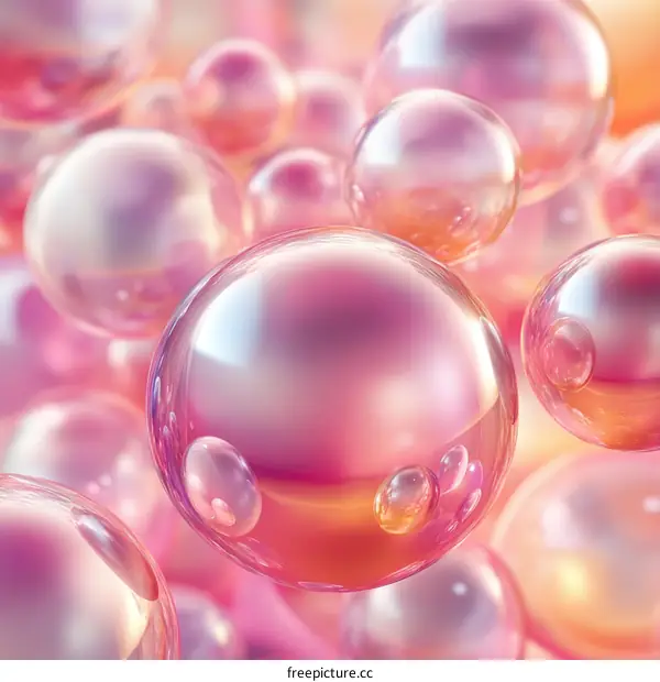 Abstract Pink Bubbles Background Design