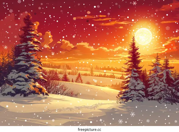 Cozy Cabin in a Snowy Forest