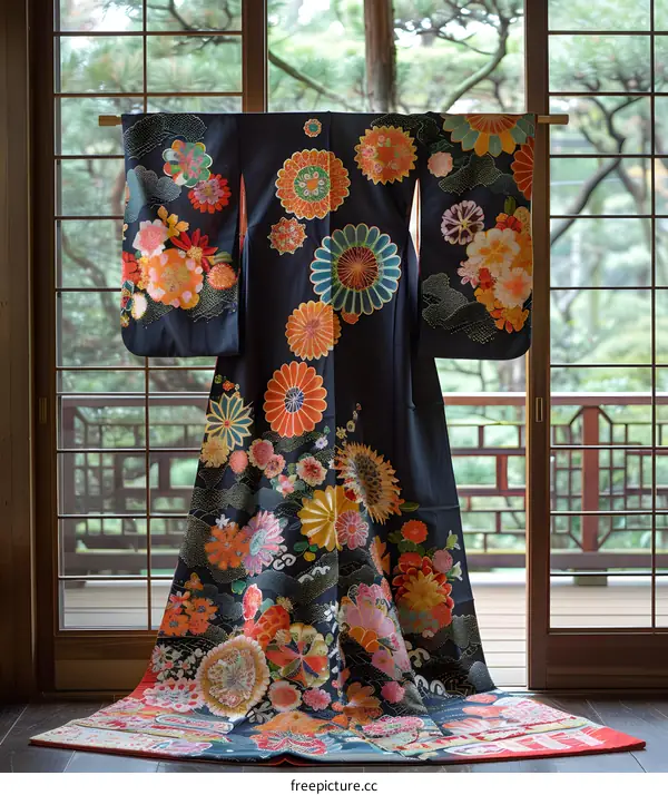 A kimono with a floral pattern