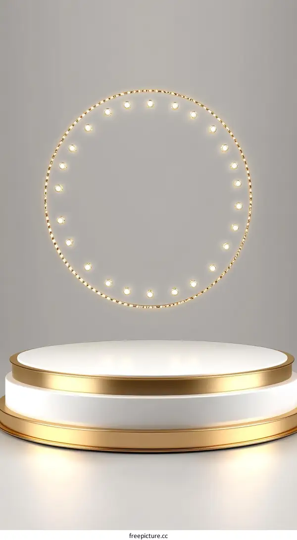 Luxury Gold and White Product Display Podium