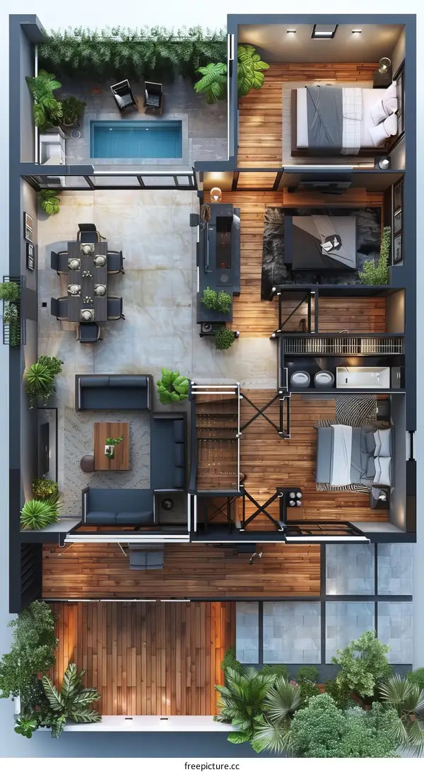 Modern Penthouse Floor Plan Design