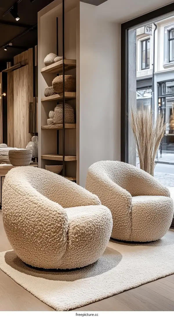 Modern Beige Interior Design with Comfortable Armchairs