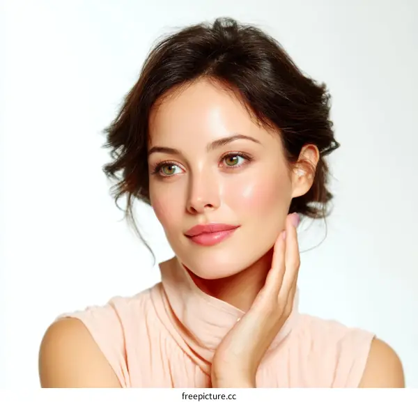 Beautiful Woman with Healthy Skin Close-up