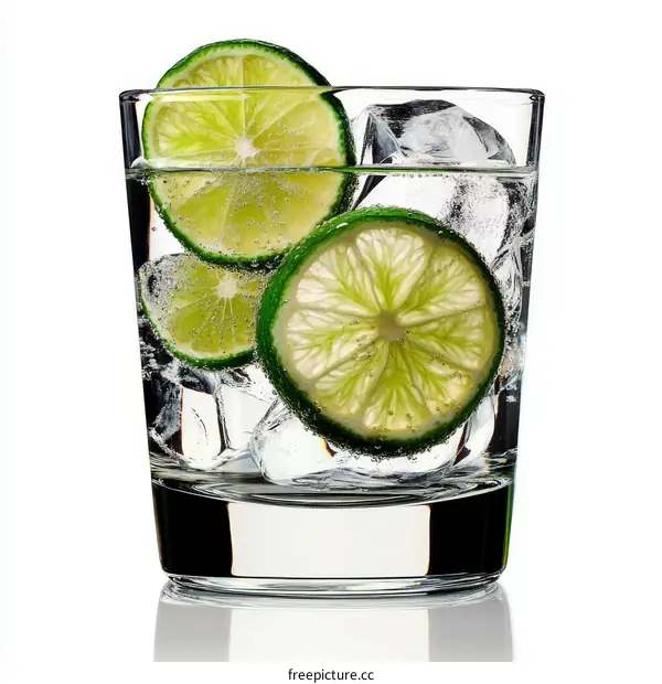 Refreshing Lime Soda Drink in Glass