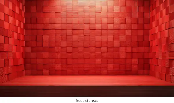 Red Cubed Room Interior Design