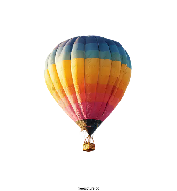 [Transparent Background PNG]Colorful Hot Air Balloon in the Sky