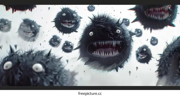 Black Flying Furballs with Sharp Teeth
