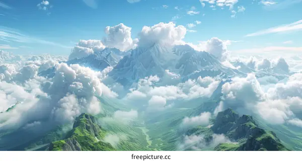 Spectacular Snow-capped Mountains with Sea of Clouds