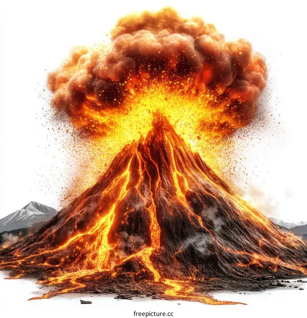 Erupting Volcano Majestic Natural Disaster