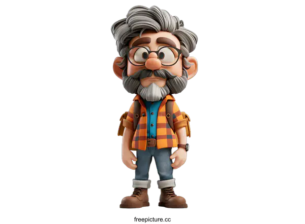 [Transparent Background PNG]Cute Cartoon Hiker Ready for Adventure