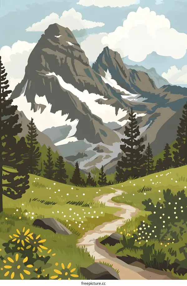 Mountain Path Illustration