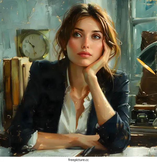 portrait of a beautiful young woman in a pensive mood