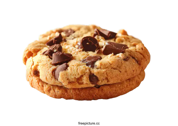 [Transparent Background PNG]Close-up Chocolate Chip Cookies Dessert Treat