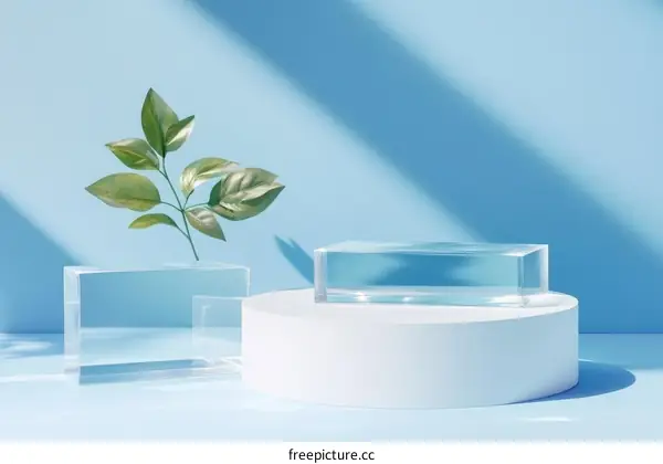 Modern Abstract Display Podiums with Leaf