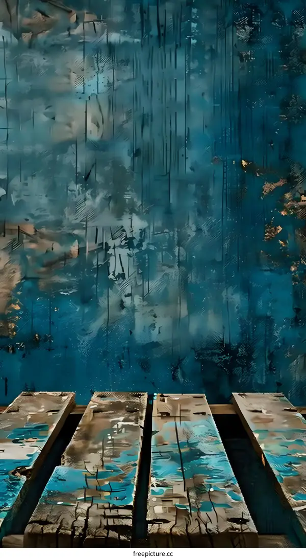 Blue and Brown Wooden Plank Background