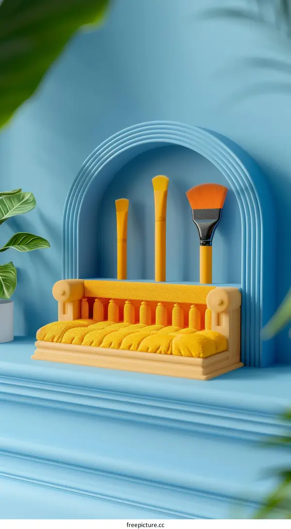 Surreal Sofa Made of Makeup Brushes