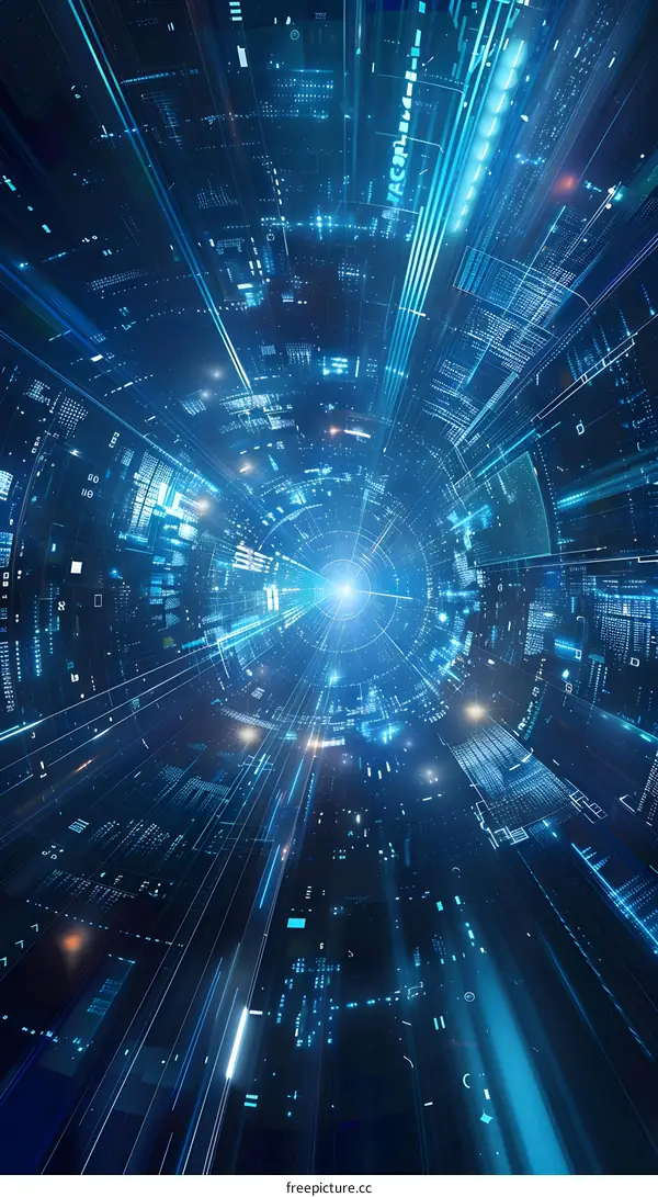 Blue technology tunnel