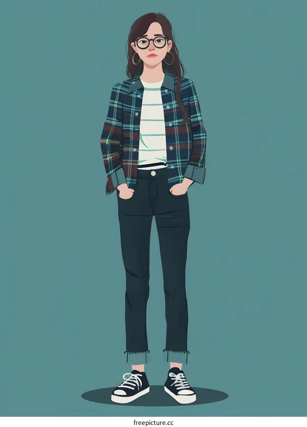 Woman Character Wearing Casual Outfit