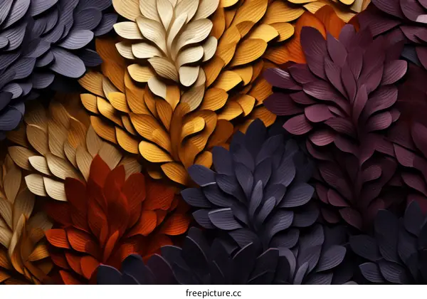Abstract Colorful 3D Flower Petals Background
