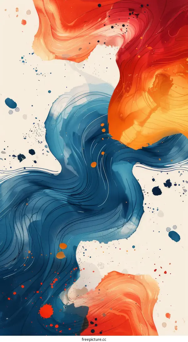 Abstract Artistic Colorful Paint Splatter Design