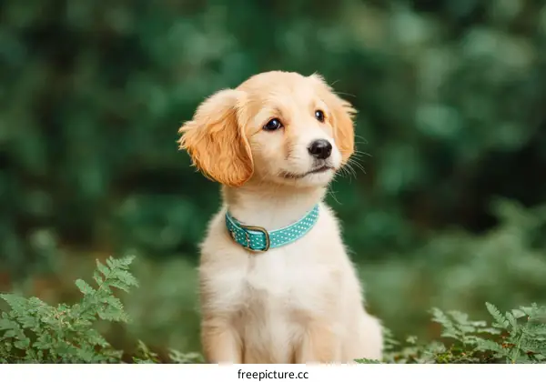 Adorable Golden Retriever Puppy Outdoors