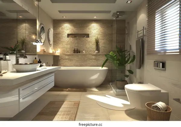 Modern Bathroom Interior Design Illustration