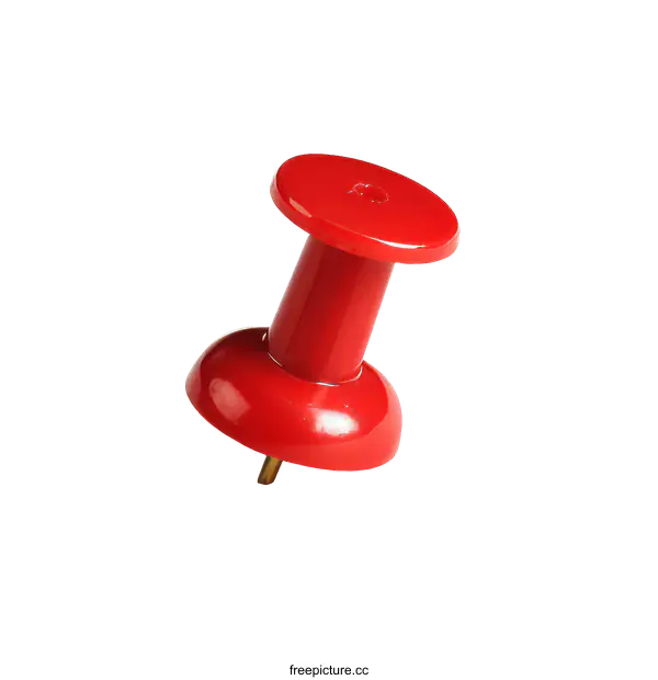 [Transparent Background PNG]Close-up Red Pushpin on White Background