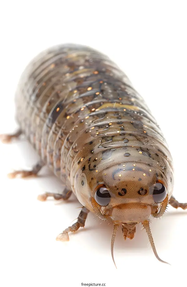 Giant Pill Millipede on white background