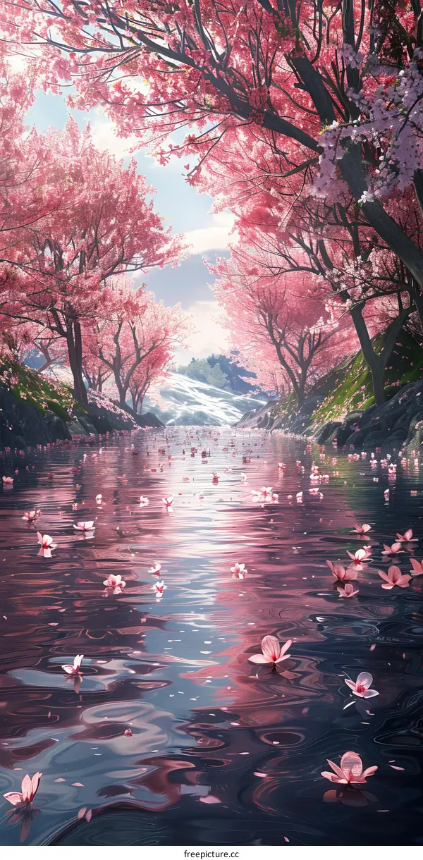 Sakura by the Stream