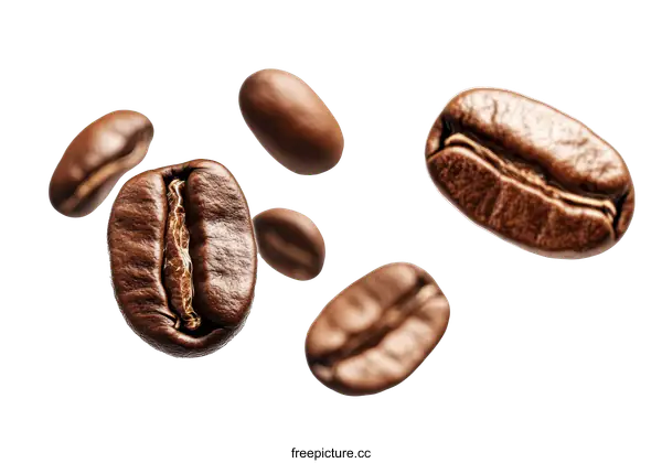 [Transparent Background PNG]Coffee Beans in Motion High Quality Photo