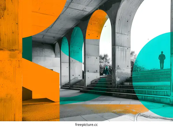 Abstract Architecture with People in the Background