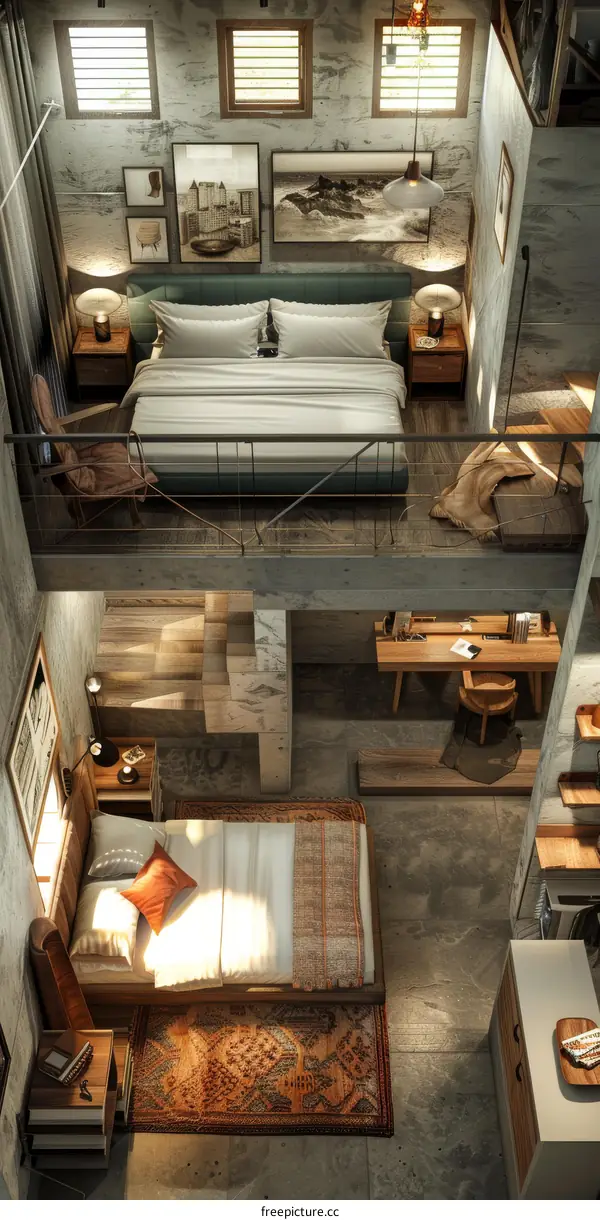 Light Modern Industrial Style Loft Apartment Interior Design