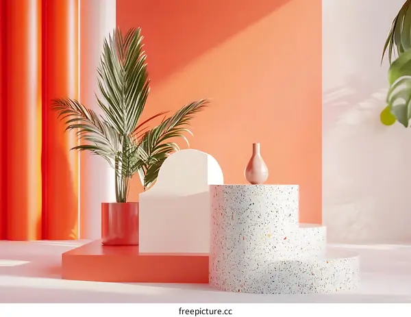 Minimalist Modern Interior Design With Palm Plant