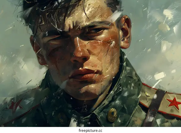 Portrait of a young soldier